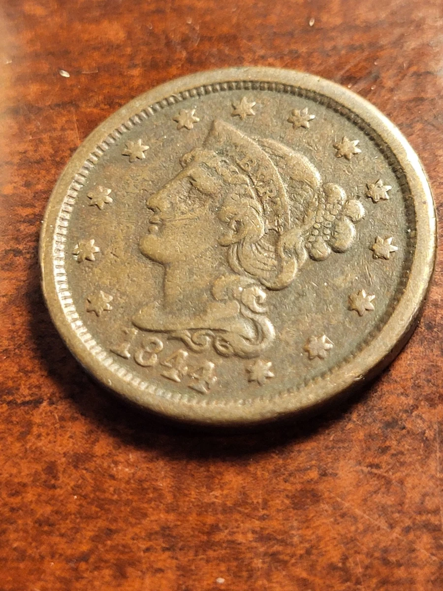  バード pilvikki ビンテージ 1844 Year Braided Hair Large Cents (1839-1857) for sale | eBay