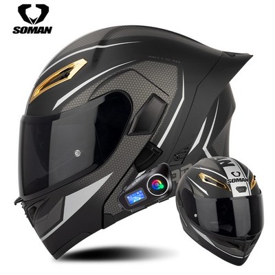Modular Motorcycle Bluetooth Intercom Helmet Double Visors Motocross Helmet DOT