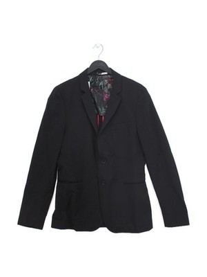Paul Smith Men's Blazer Chest: 38 in Black Wool with Elastane, Viscose Overcoat