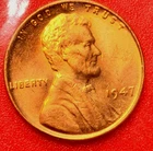 1947-P Lincoln Wheat Cent Penny GEM RED BU From an Original Bank Roll