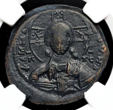 BYZANTINE. Anonymous Christ Follis, 975-1035 AD. Class A2/A3, NGC Choice Fine
