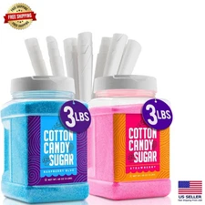 Cotton Candy Floss Sugar 2-Pack | 100 Cones & Easy Pour Jars | Kosher Certified