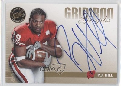 2009 Press Pass Signature Edition Gridiron Graphs Gold PJ Hill #GG-PH2 Auto 0o9