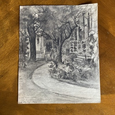 Listed Artist Graphite Drawing Sketch New York House By Carle M. Boog