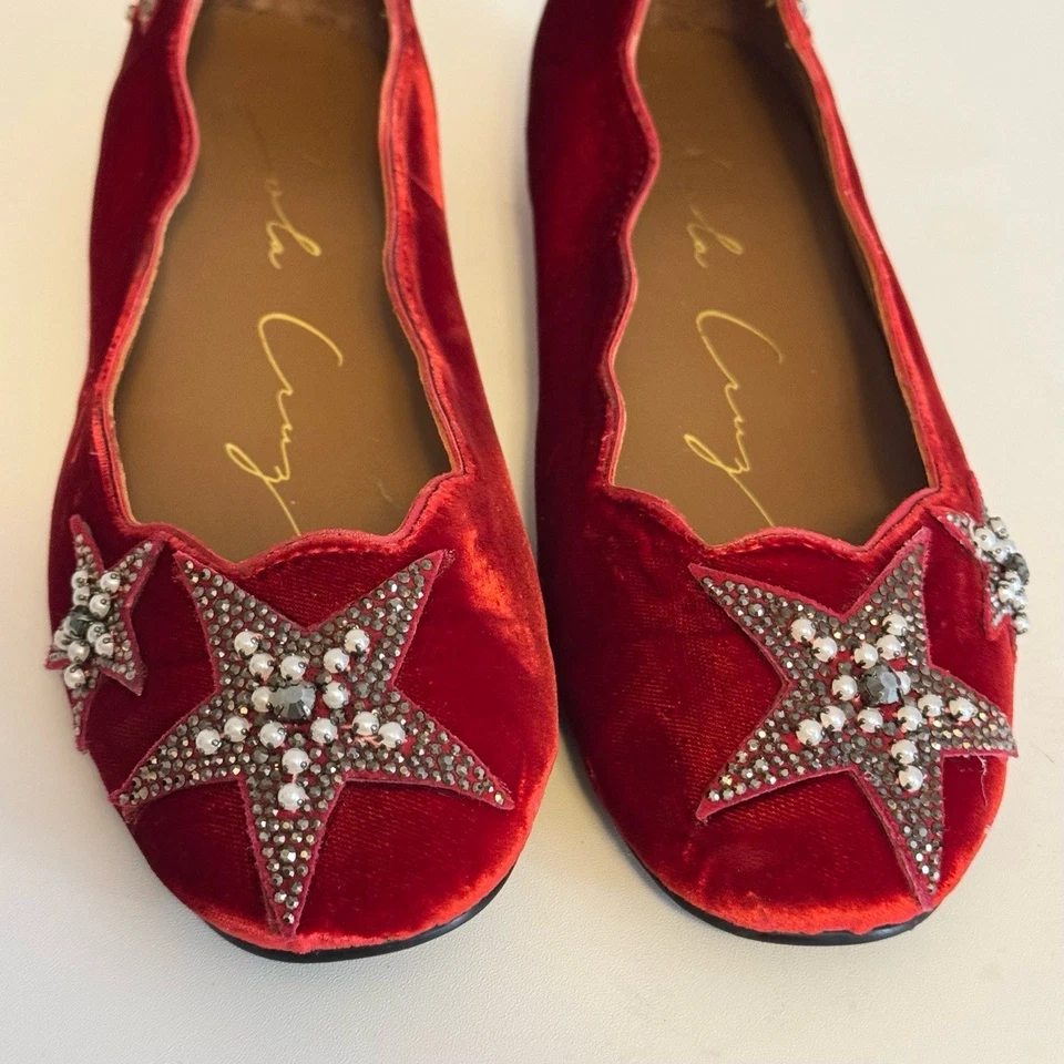 Bailarina Lola Cruz Ballet Talla 37 Roja Fiesta de Navidad Embellecida Vacaciones Foto 4 de 4