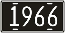 Dodge, Ford or Chevy antique vehicle 1966 Lic...