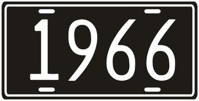 Dodge, Ford or Chevy antique vehicle 1966 License plate