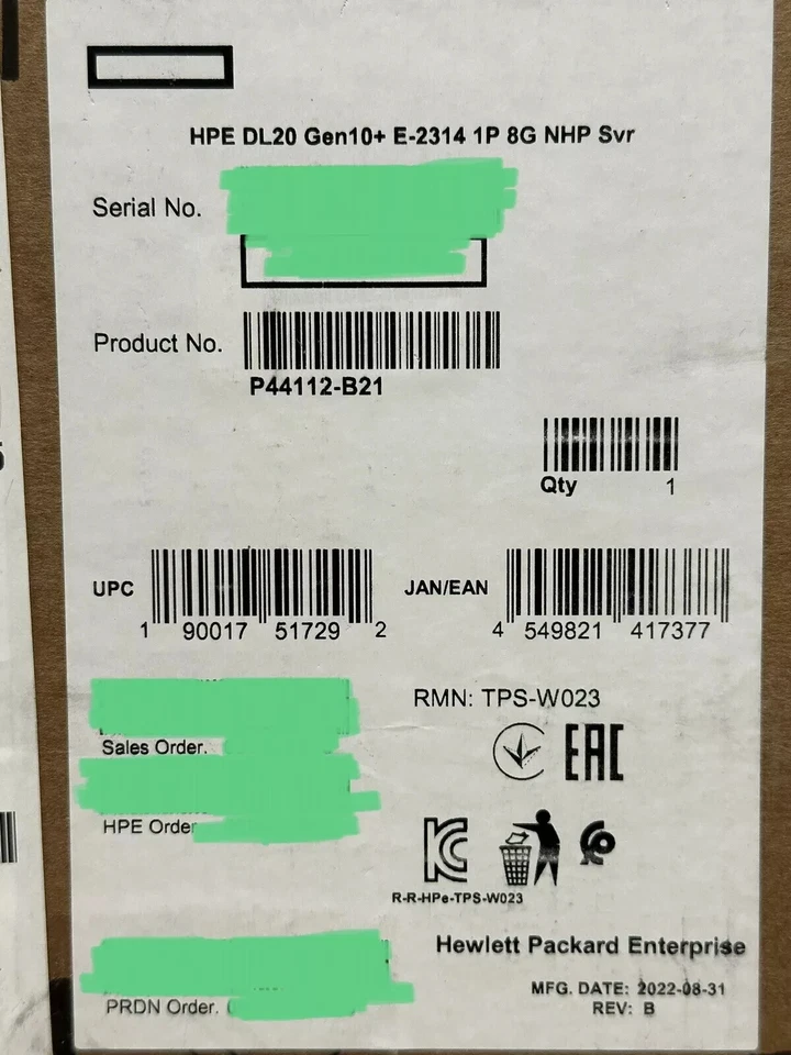 HPE ProLiant DL20 Gen10+Plus 1 Xeon E-2314 2.80GHz 8GB 2LFF-NHP 290W PSU Server - Image 2 of 3