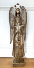 Shabby Großer  Engel mit Stern,  Eisen  Gold Antik,  81 cm, XXL