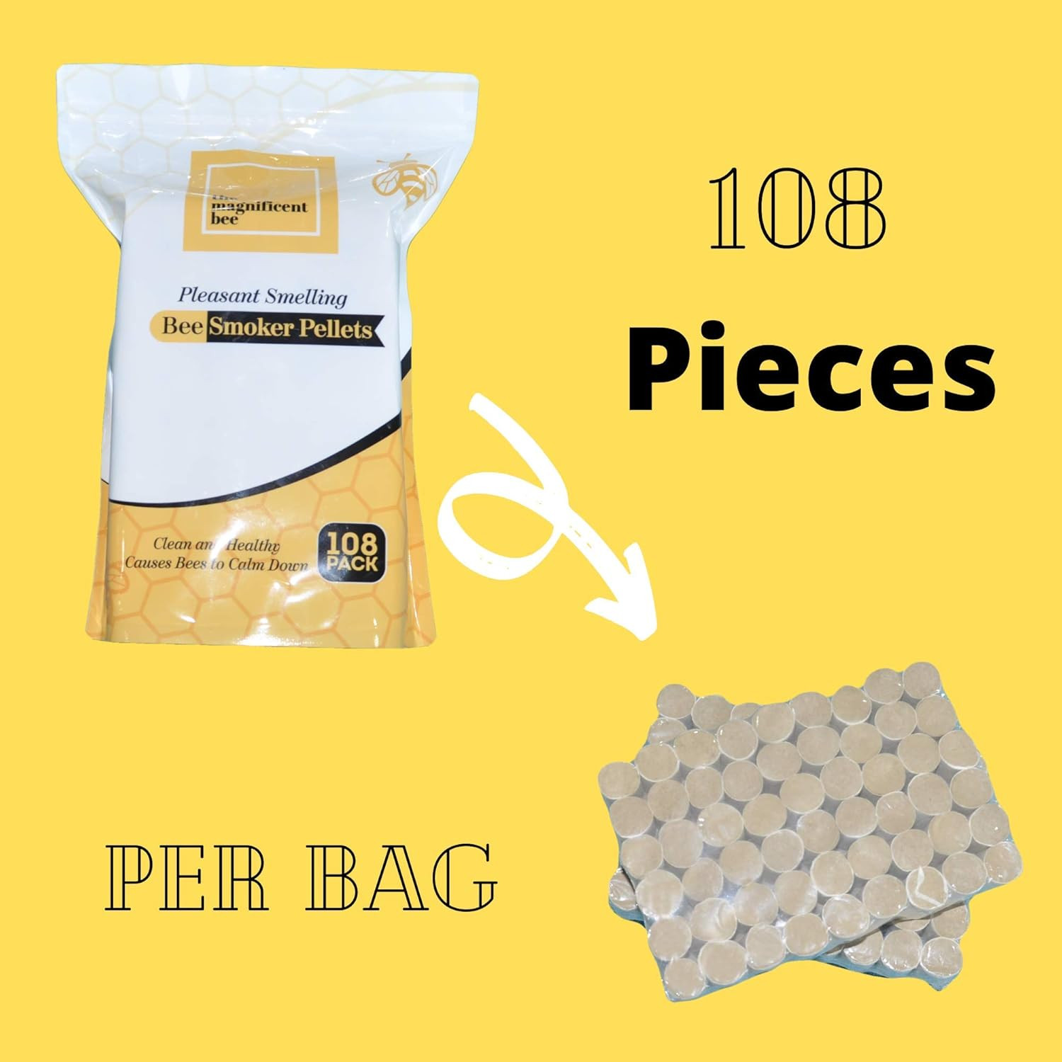 Smoker Pellets, 108 Pack, Natural Hive Beekeeping and Beekeeper Accessories for 