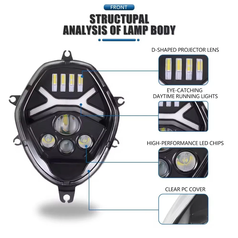 Farol de LED plug & play com feixe DRL Hi/Lo para Suzuki V-Strom 650 DL650 DL 1000 - Imagem 3 de 4