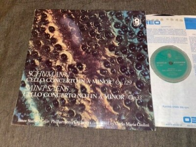 ST 529 Janos Starker: Schumann, Saint-Saens: Cello cts. STEREO BUT NO SAX NM/NM-