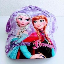 Frozen Elsa And Anna Disney Girls Hat Purple Baseball Cap Adjustable Snapback