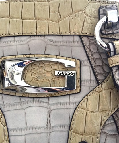 WOMEN'S BAG GUESS GRAY COLOR IMITATION OF SNAKE CROCODILE SKIN BUT MADE OF POYE - Picture 4 of 9