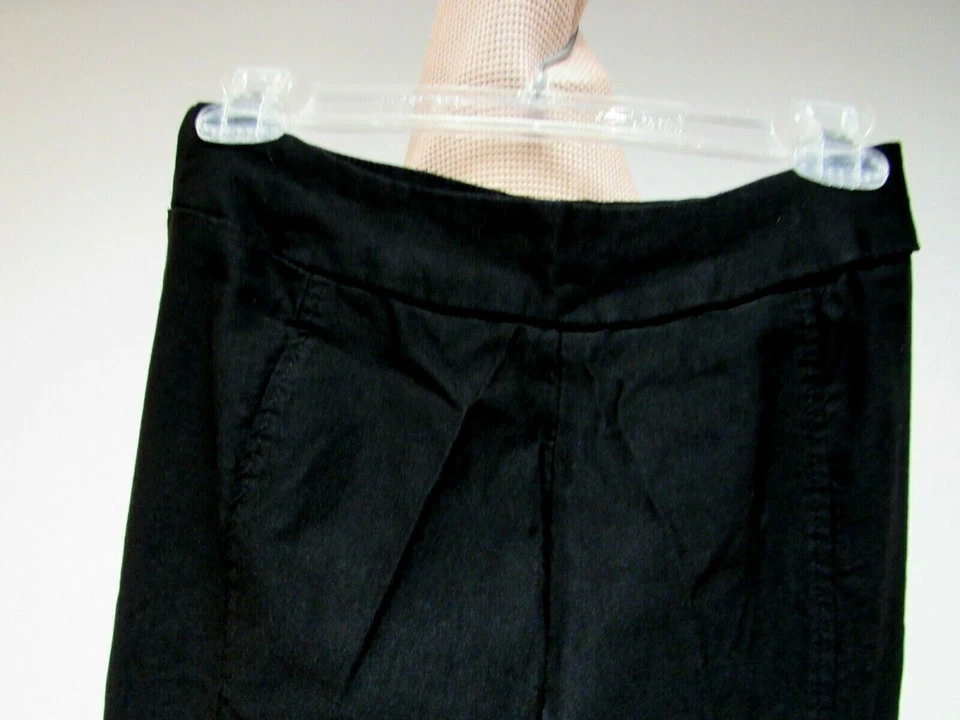 ETHYL Classic Pull On Stretch Pants Flat Front Skinny Black 31 x 31 6 EUC - Image 3 of 4