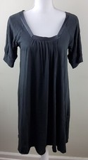 BB Dakota Women's Ribbon Trim Short Sleeve Tie Back Dress Black Size S