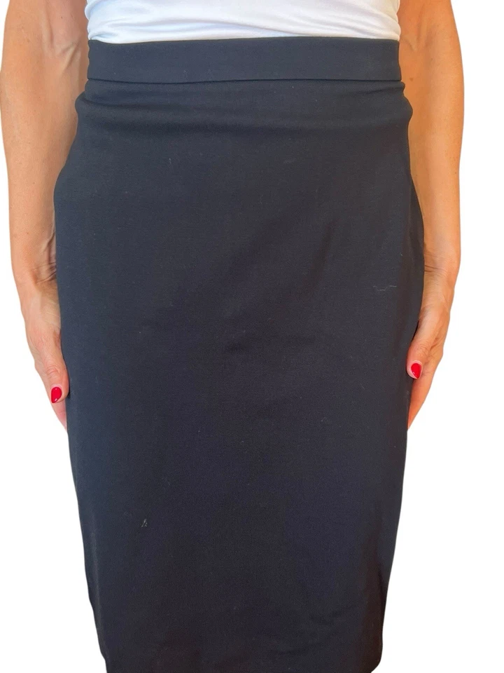 WEEKEND MAX MARA WOMEN'S BLACK VISCOSE STRETCH PENCIL STRAIGHT SKIRT CLASSIC L - Image 4 of 4