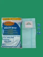 6 Type A Bag fits Simplicity Symmetry Riccar R Vibrance 2000 4000 Upright Vacuum