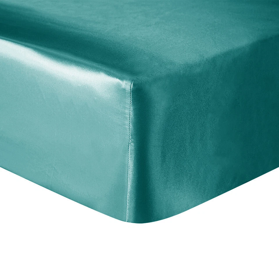 4PC Bed Sheet Set Luxury Satin Silk Sheet Set Ultra Soft Wrinkle Free Collection - Image 4 of 4