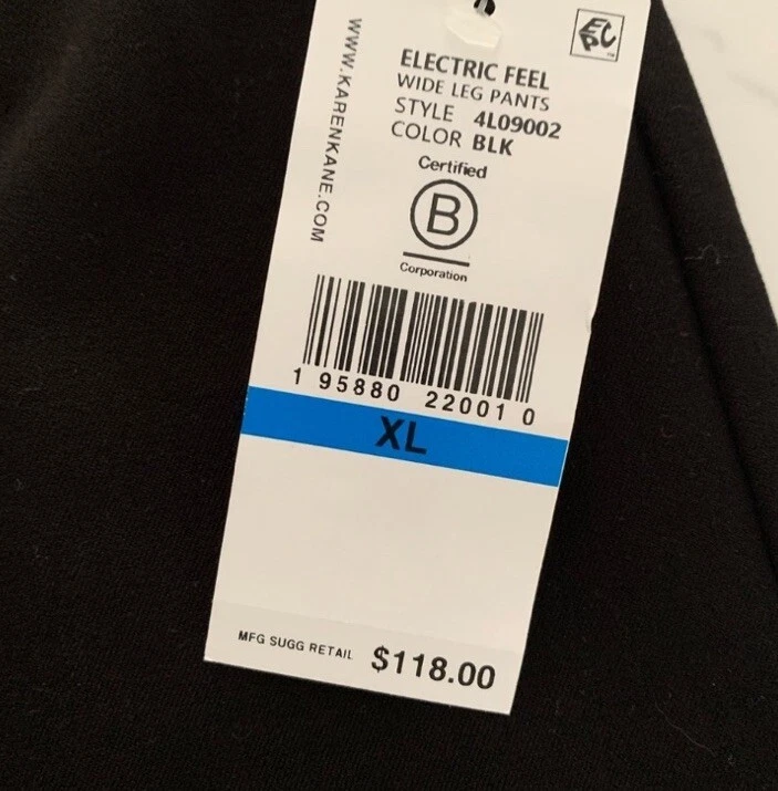 Pantalones Karen Kane XL Pierna Ancha en Negro Nuevo con Etiquetas Material Grueso.  Foto 2 de 4