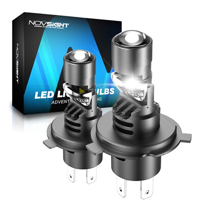 NOVSIGHT 2x H4 9003 LED Headlight Bulbs High Low Beam 6500K Super Bright Lamps
