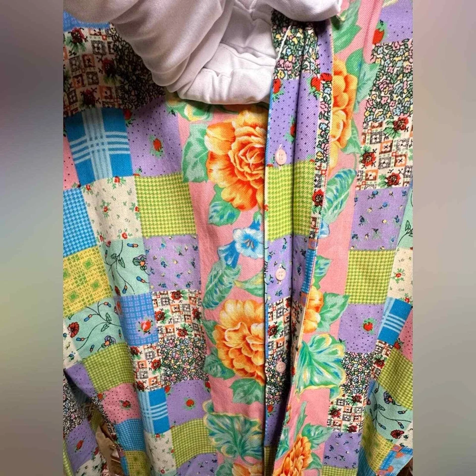 Nuevo con etiquetas Archivo Versace Versus Acolchado Patrón de Retazos 100% Lana Manga Larga Foto 4 de 4