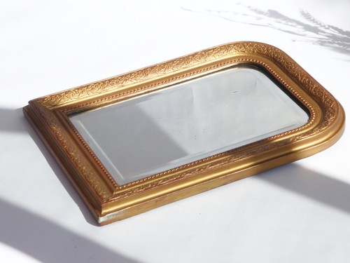 Small Louis Philippe Golden Mirror French Arch Framed Gilded Wall Mirror, - Picture 10 of 11