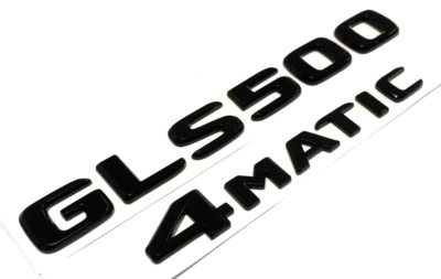 #2 BLACK GLS500 + 4MATIC REPLACEMENT FOR MERCEDES REAR TRUNK EMBLEM BADGE DECAL