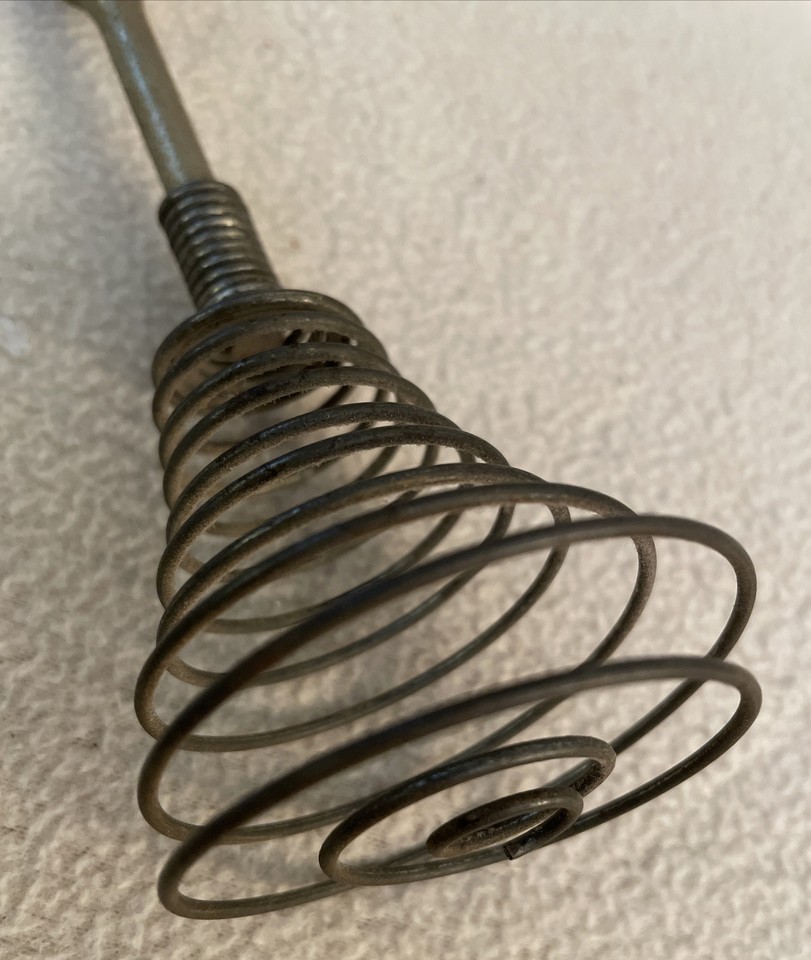 Vintage Red Wood Handle Beater/Whisk Advertising for Siegler Warm Floor