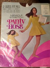 NIP VINTAGE MIRACLE STRETCH PANTYHOSE ONE SIZE CINNAMON MADE IN USA