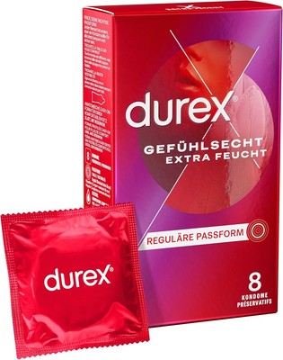Durex Gefühlsecht Extra Feucht Kondome   Dünne Kondome mit anatomischer