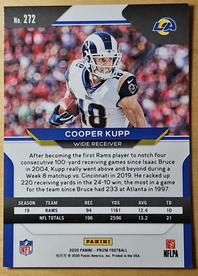 2020 Panini Prizm Cooper Kupp Los Angeles Rams #272 NFL Football Card ...