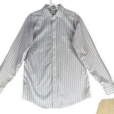 Brooks Brothers Non Iron Slim Fit Men Size 16-35 Stripe Long Sleeve Dress Shirt