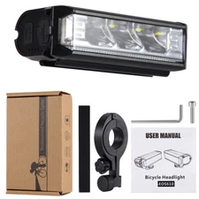 USB Rechargeable LED Bicycle Headlight Bike Front Rear Light Cycling Lamp Set US