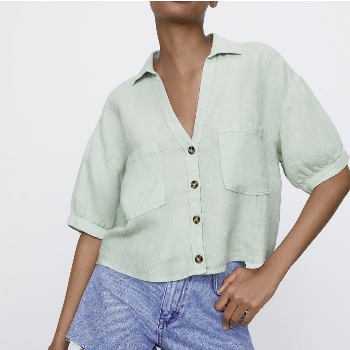 Moda Camisa Verde Militar Mujer Zara Blusa Verde Militar Zara