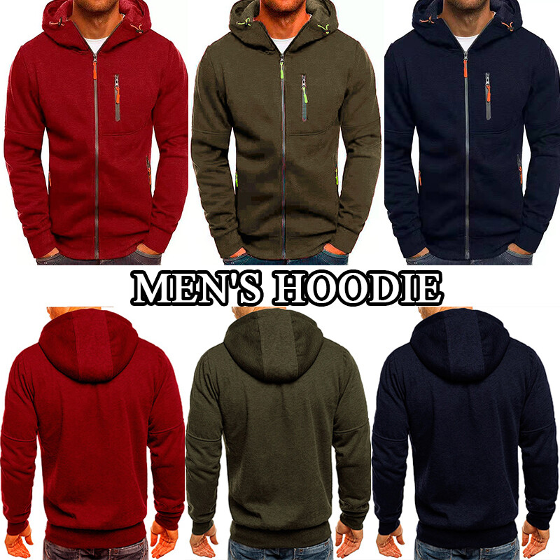 mens hoodie zipper pockets