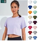 Top  Gym TriDri Womens Plain Crop Short Sleeve T-Shirt Workout Ruuning Tee New