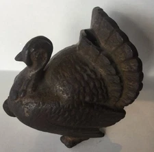 Antique Original A.C. Williams Cast Iron Metal Turkey Cast Iron Coin Still Bank