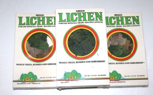 (3) Bachmann Sealed Scenic Green & Mixed Lichen Boxes