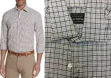 $78 The Men's Store Grey Raisin Plaid Classic Button Down Shirt, XL