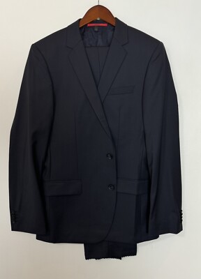 211-1 Hugo Boss Amaro Heise Red Label NAVY Suit Size 40 R