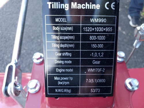 Weima Rotary Tiller Professional Smart Series WM990 - FREE SHIPPING - Picture 11 of 14