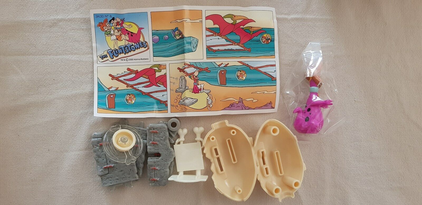 Maxi U-Ei Toys Flintstones Ostern 2000 Italien mit BPZ 3K00 n8  Figur Top Rar