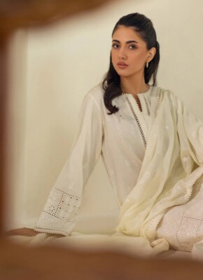 Pakistanischer Designer Image Embroiderd Lawn Kari Stitched Suit Extra Extra Large XXL