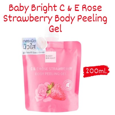 Rose Strawberry Body Peeling Gel Baby Bright C & E  Clear skin Reduce dark spots
