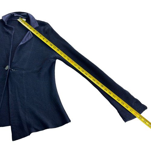 Rivamonte Brunello Cucinelli Men's Ribbed Cardigan Sweater Navy Blue • Small - Picture 6 of 8
