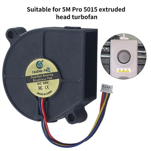 24V Extrusion Head Turbo Dual Ball Cooling Fan 3D Printer Parts for 5M Pro 5015 - Photo 2/8