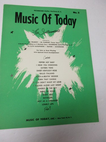 Musica di oggi n. 2 trombone o violoncello spartiti 1955 assolo o duetto - Foto 1 di 4