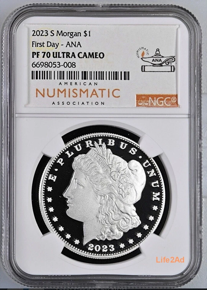 2023 PEACE & MORGAN SILVER DOLLAR NGC PF70 FIRST DAY ANA 2 COINS - Image 2 of 3