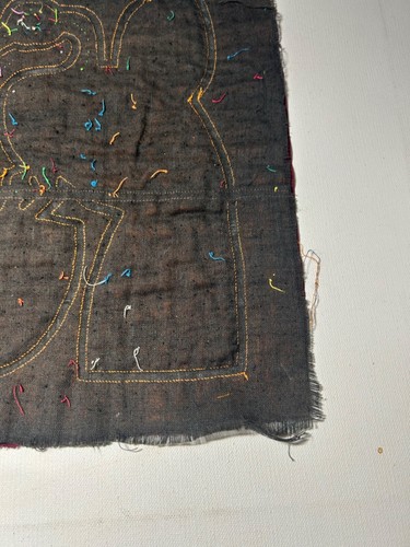 Vintage Panama KUNA MOLA bunt Doppel VOGEL Volkskunst handgenäht Textil - Bild 15 von 16